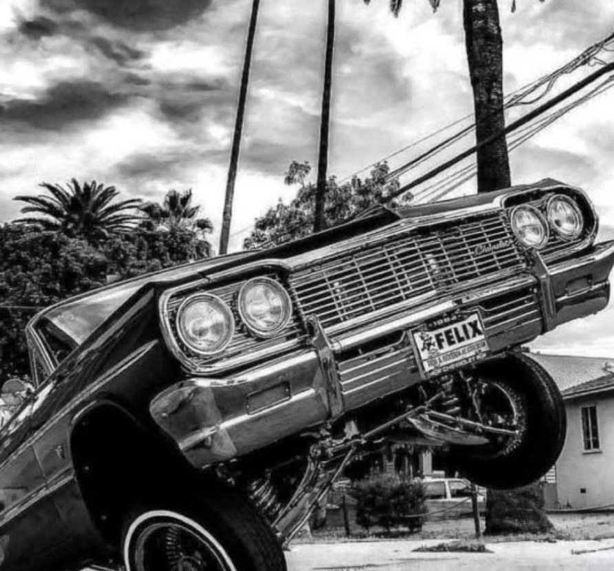 Black and white lowrider artwork